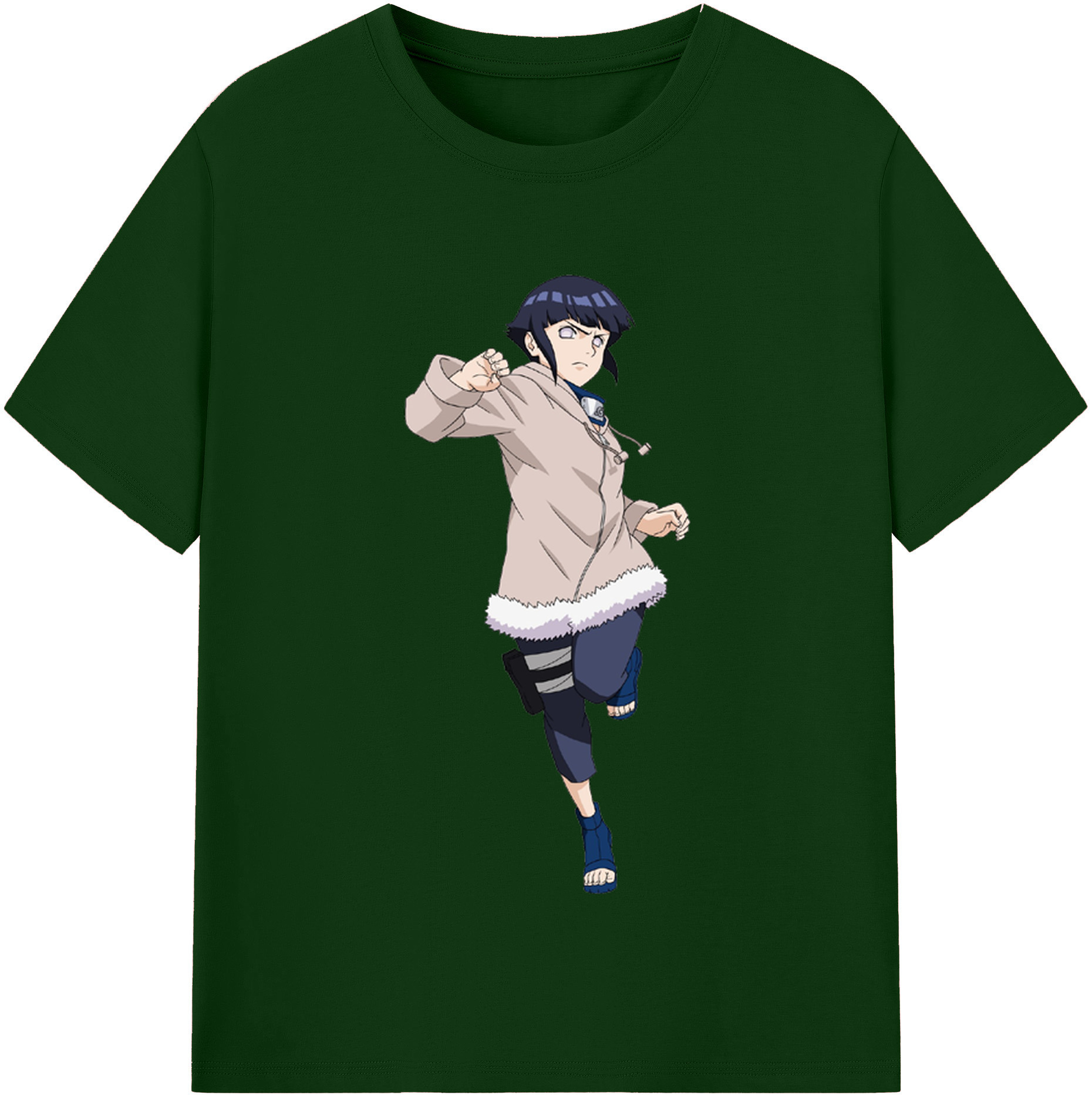（画像用） NARUTO -ナルト- 日向ヒナタ Hyūga Hinata 綿100％半袖Tシャツ（フロントプリント）